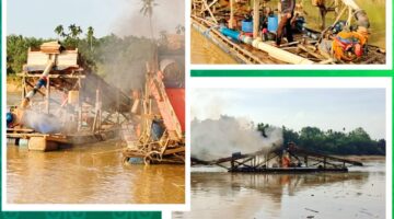 Gerak Cepat Amankan Sungai Kuantan, Polsek Cerenti Musnahkan 5 Rakit Dompeng PETI di Pulau Jambu